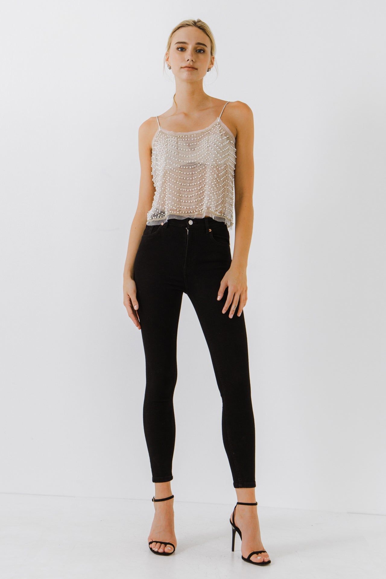 Pearl Embellished Tank Top sold by Endless Rose