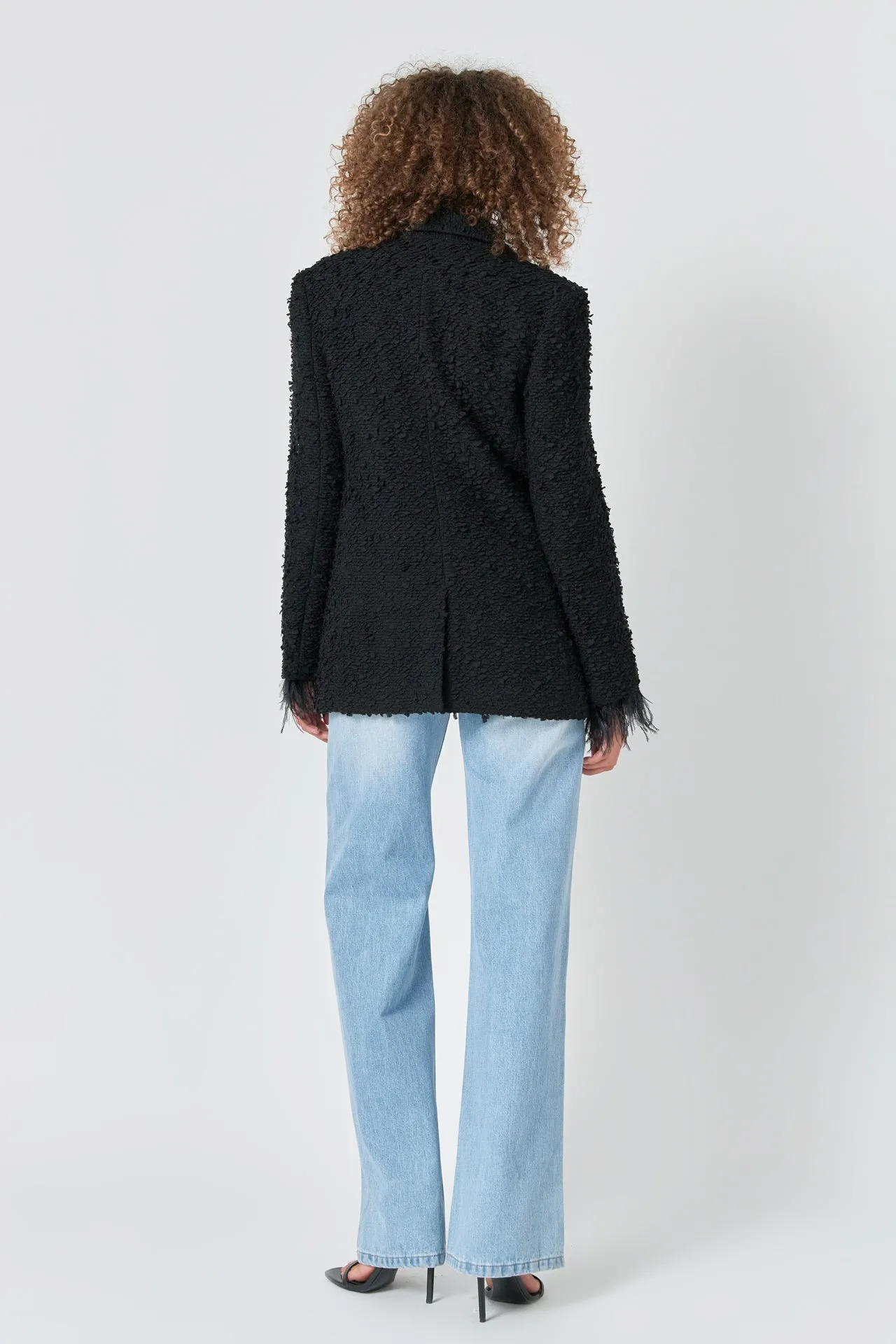 Feather-Trimmed Tweed Blazer sold by Endless Rose product image thumbnail 4