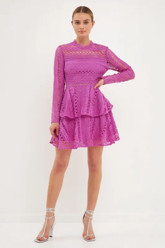 Crochet Lace Mini Dress sold by Endless Rose