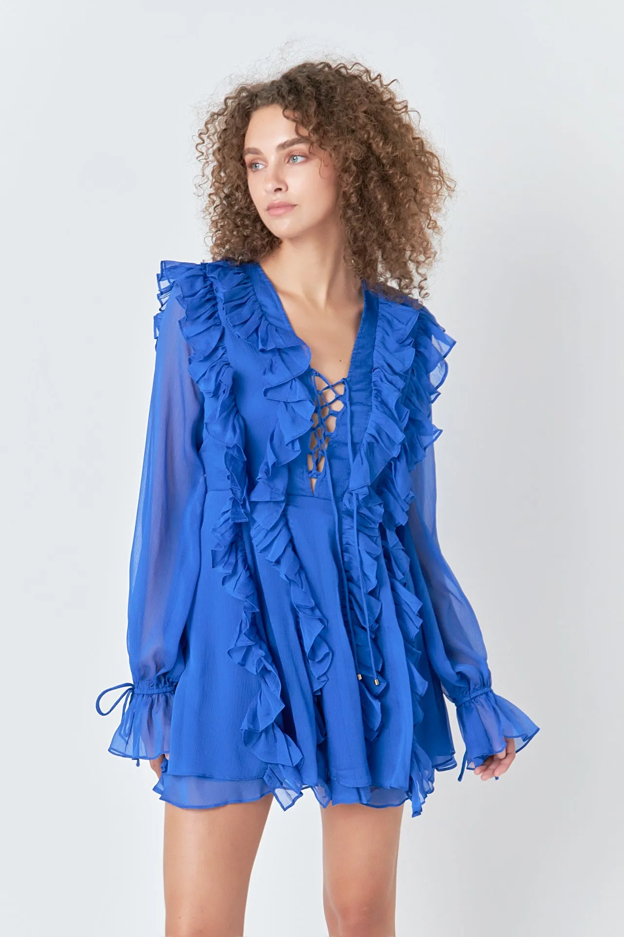 Long-Sleeve Ruffle Mini Dress - Final Sale sold by Endless Rose product image thumbnail 5