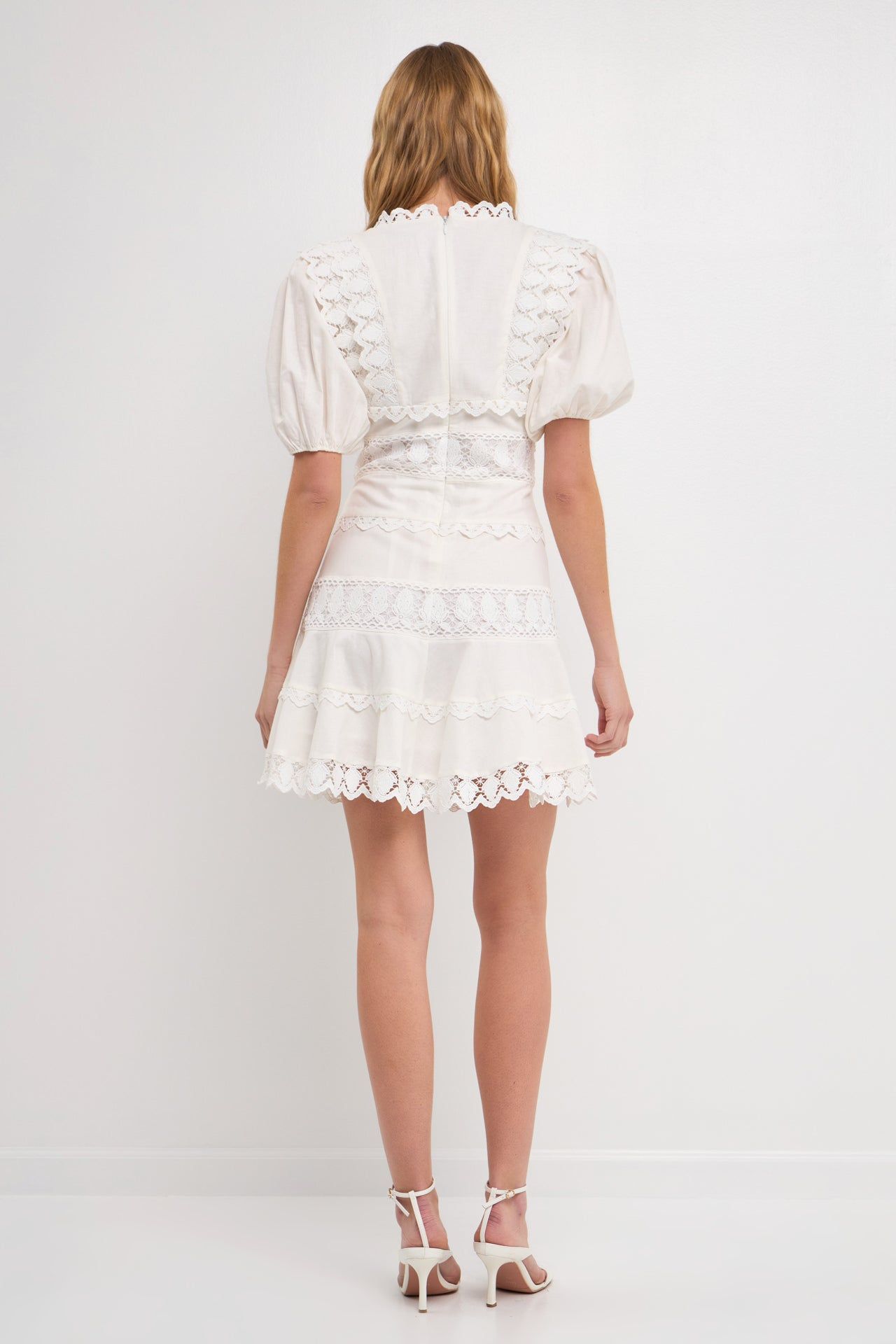 Puff Sleeve Plunging Lace Dress sold by Endless Rose product image thumbnail 9