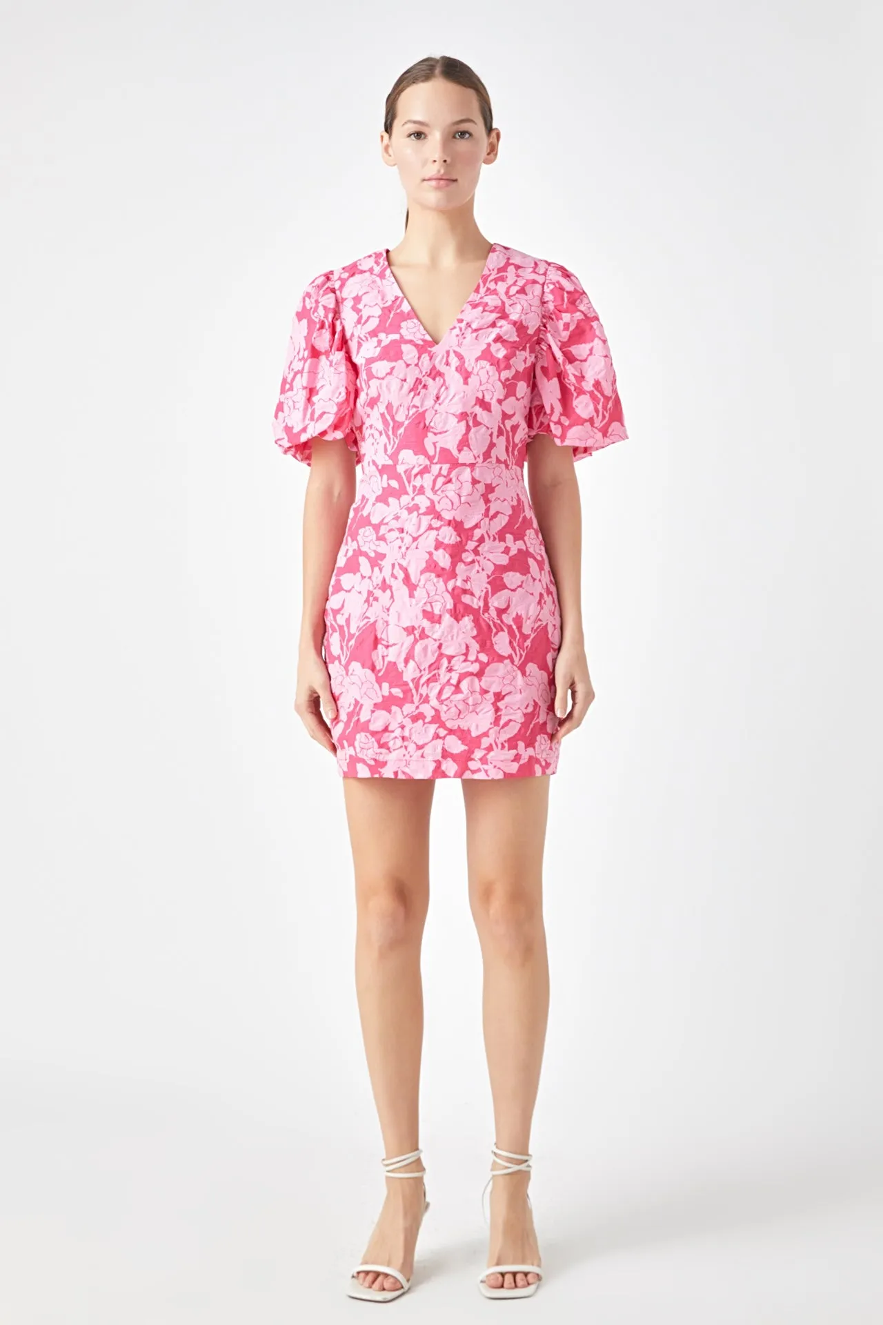 Floral Puff Sleeve Mini Dress sold by Endless Rose