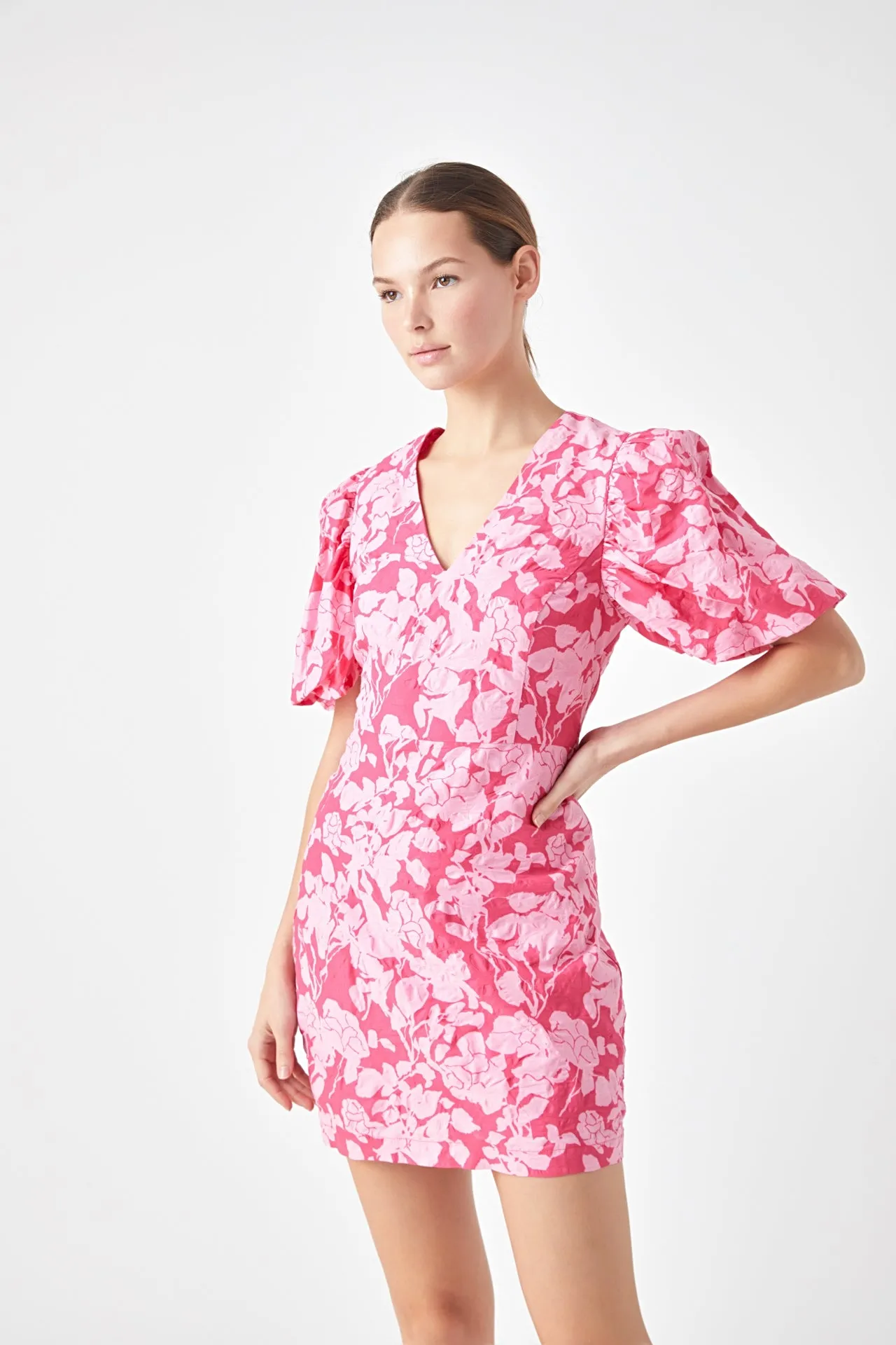 Floral Puff Sleeve Mini Dress sold by Endless Rose product image thumbnail 5