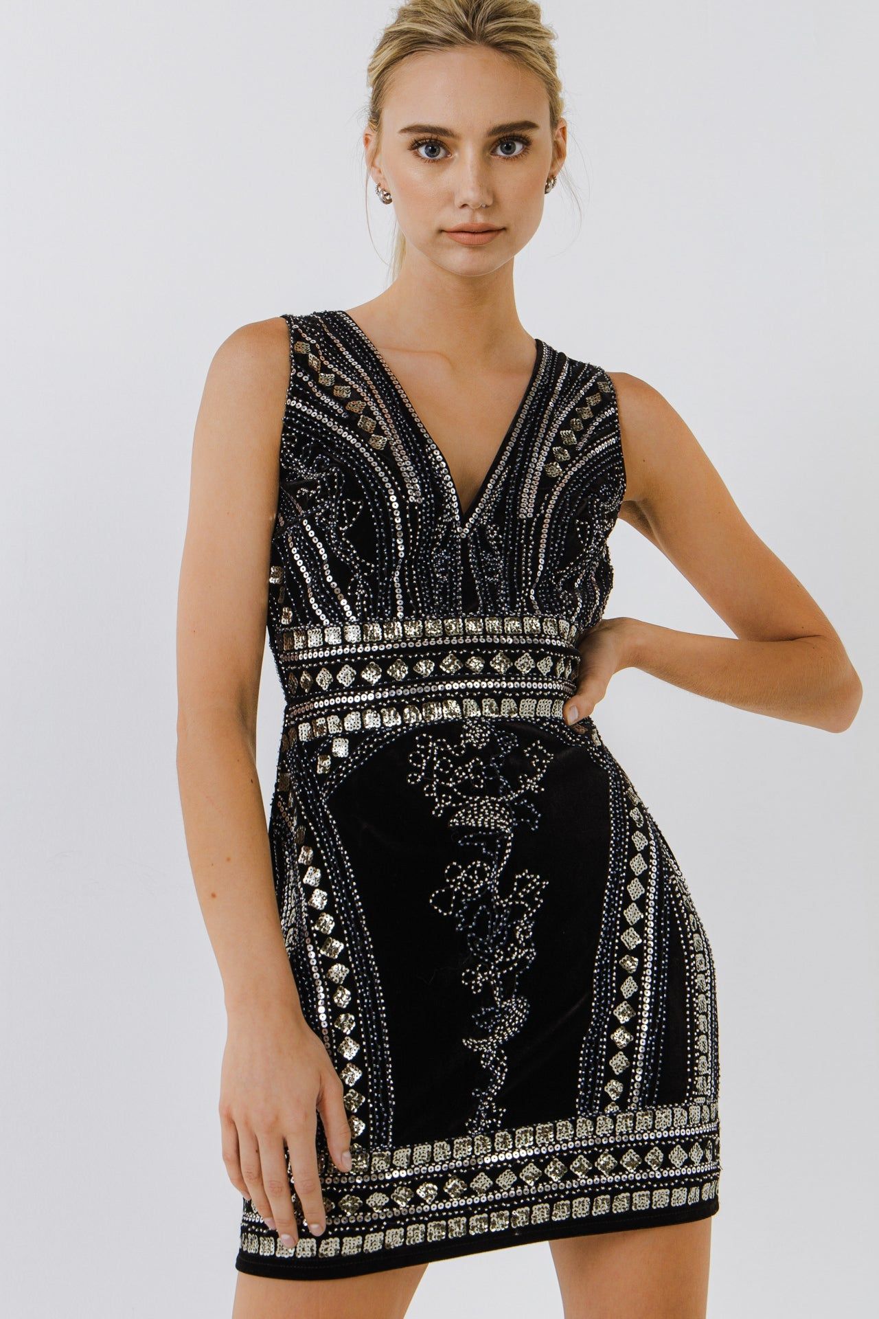 Embellished Velvet Mini Dress sold by Endless Rose product image thumbnail 5