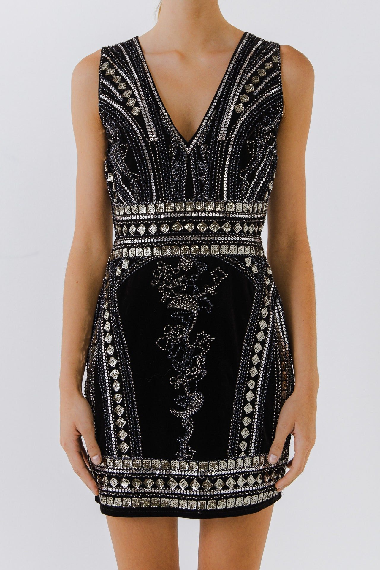 Embellished Velvet Mini Dress sold by Endless Rose product image thumbnail 2