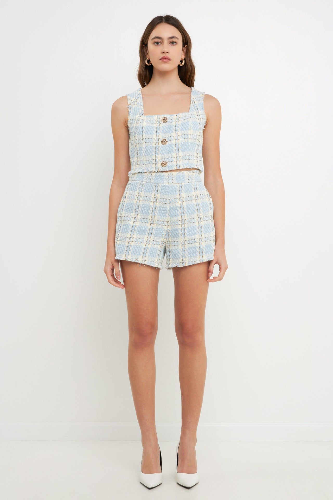 Tweed Cropped Tank Top sold by Endless Rose