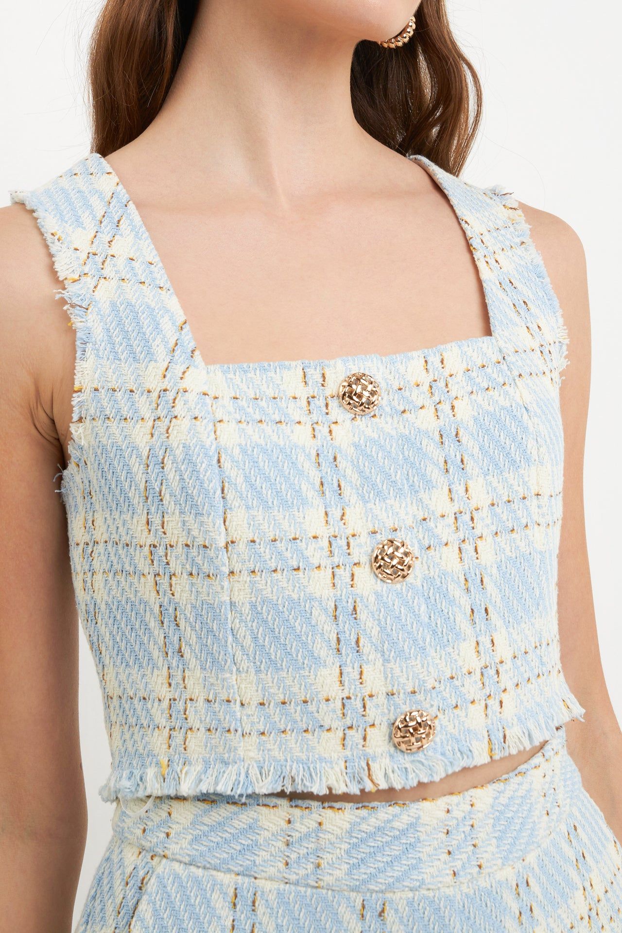 Tweed Cropped Tank Top sold by Endless Rose product image thumbnail 2
