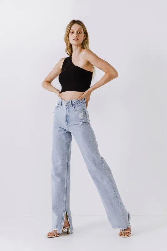 One Shoulder Knit Crop Top sold by Endless Rose