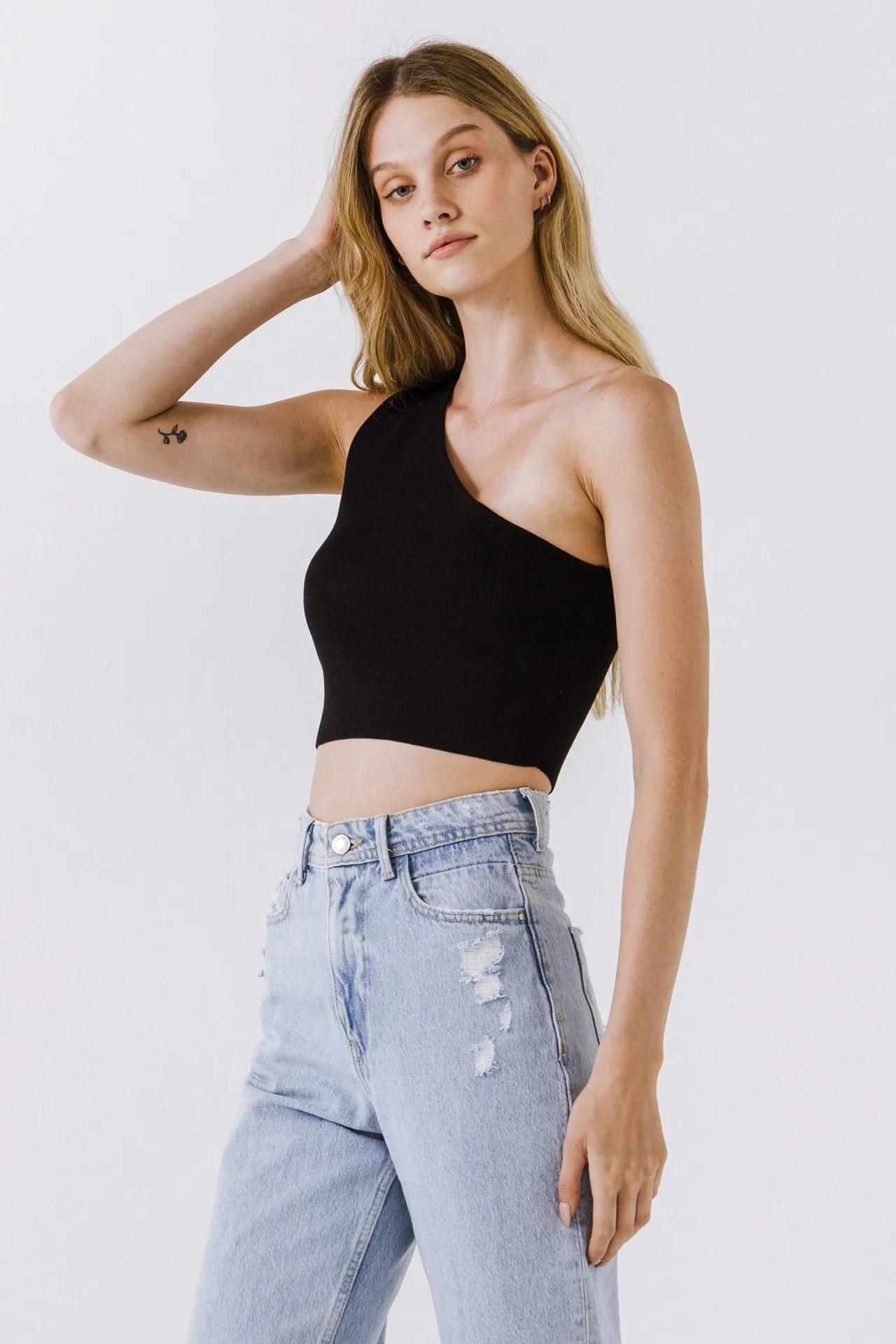 One Shoulder Knit Crop Top sold by Endless Rose product image thumbnail 4