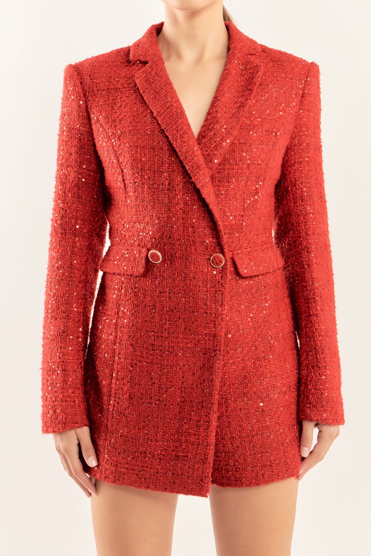 Premium Sequin Tweed Blazer Romper sold by Endless Rose product image thumbnail 2