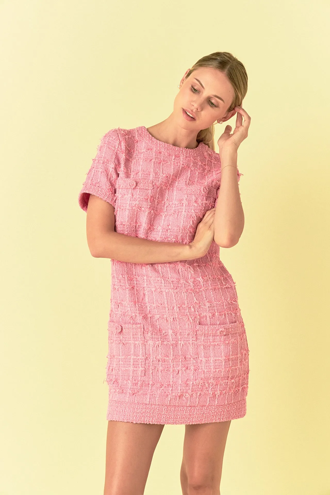 Buttoned Tweed Shift Dress sold by Endless Rose product image thumbnail 5