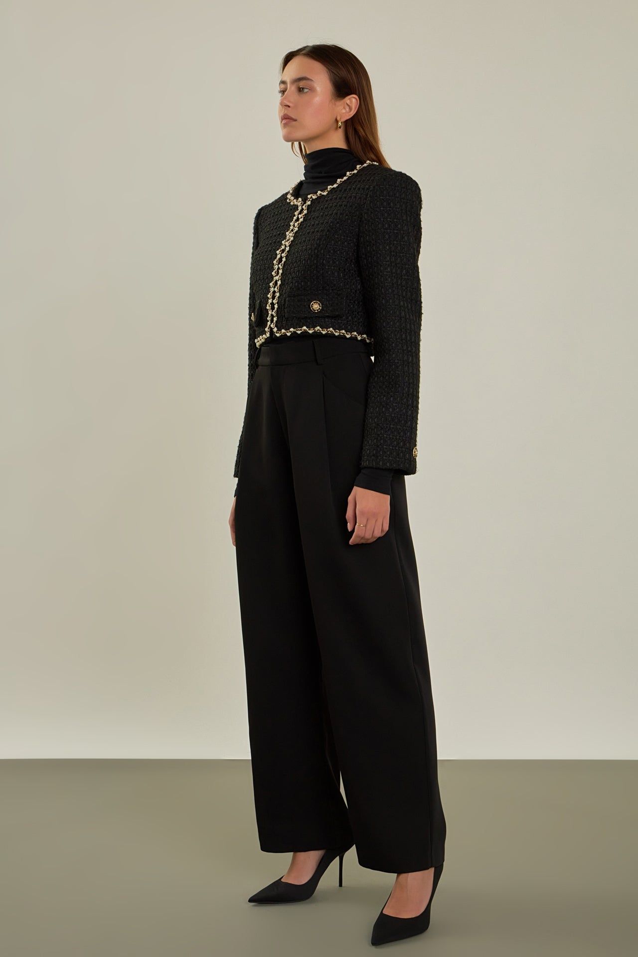 Premium Cropped Tweed Jacket sold by Endless Rose product image thumbnail 3