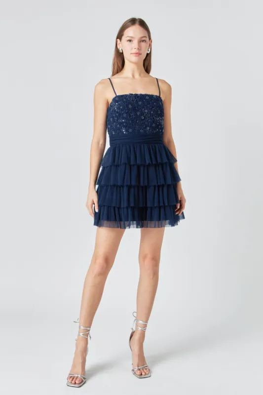 Floral Detail Tulle Mini Dress sold by Endless Rose