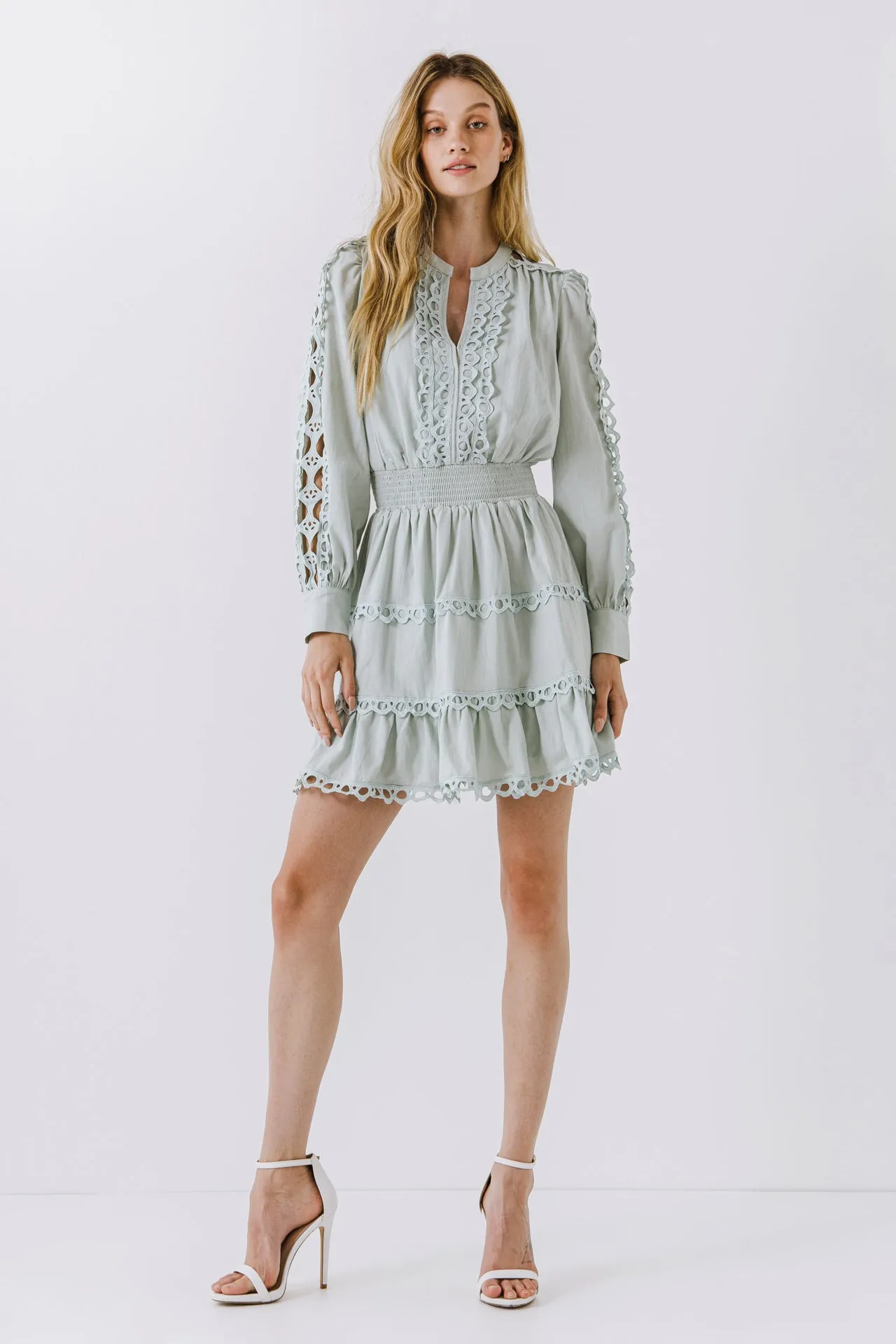 Lace Trim Mini Dress sold by Endless Rose