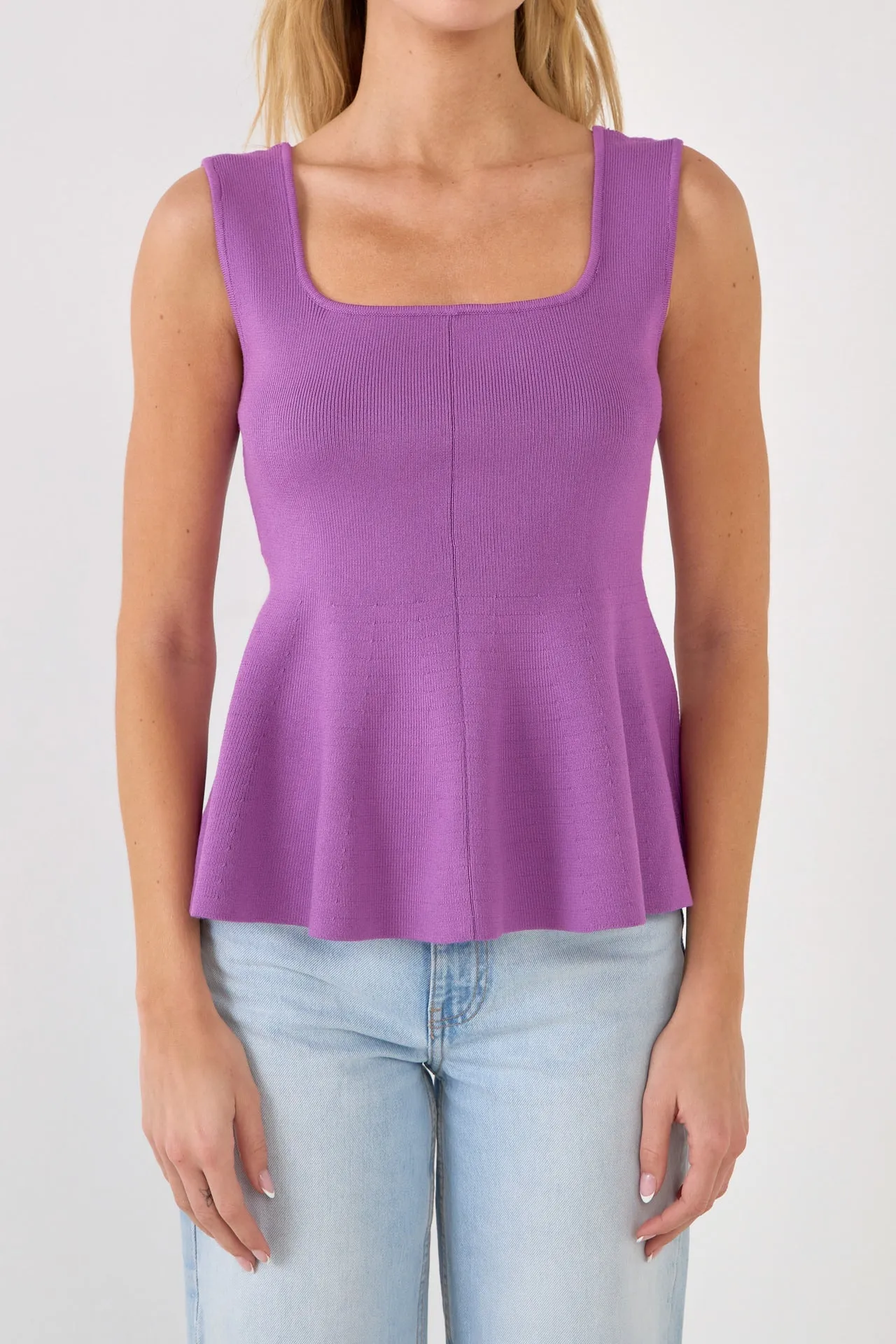 Flare Detail Knit Tank Top sold by Endless Rose product image thumbnail 5