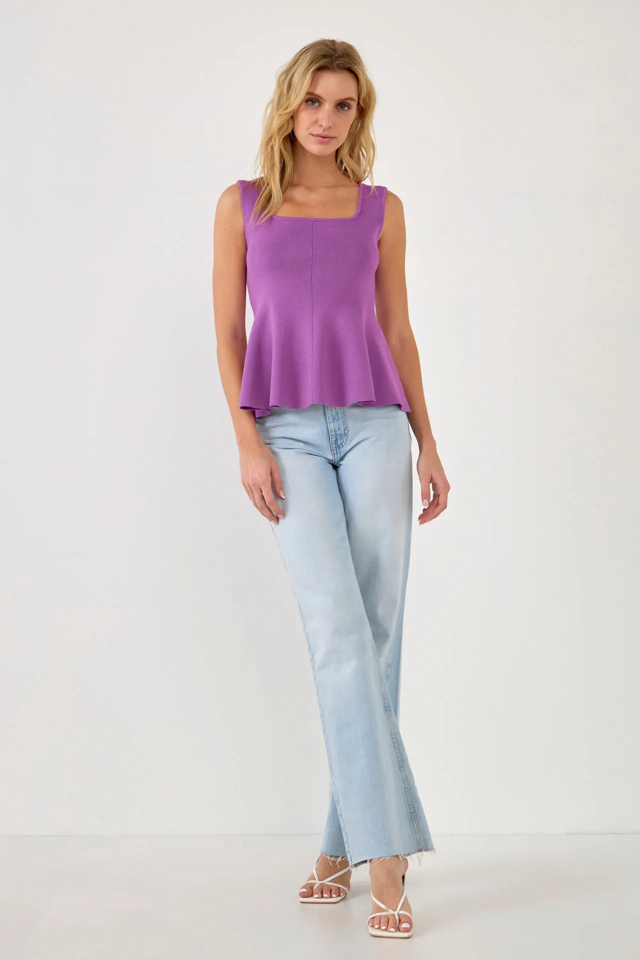 Flare Detail Knit Tank Top sold by Endless Rose product image thumbnail 2