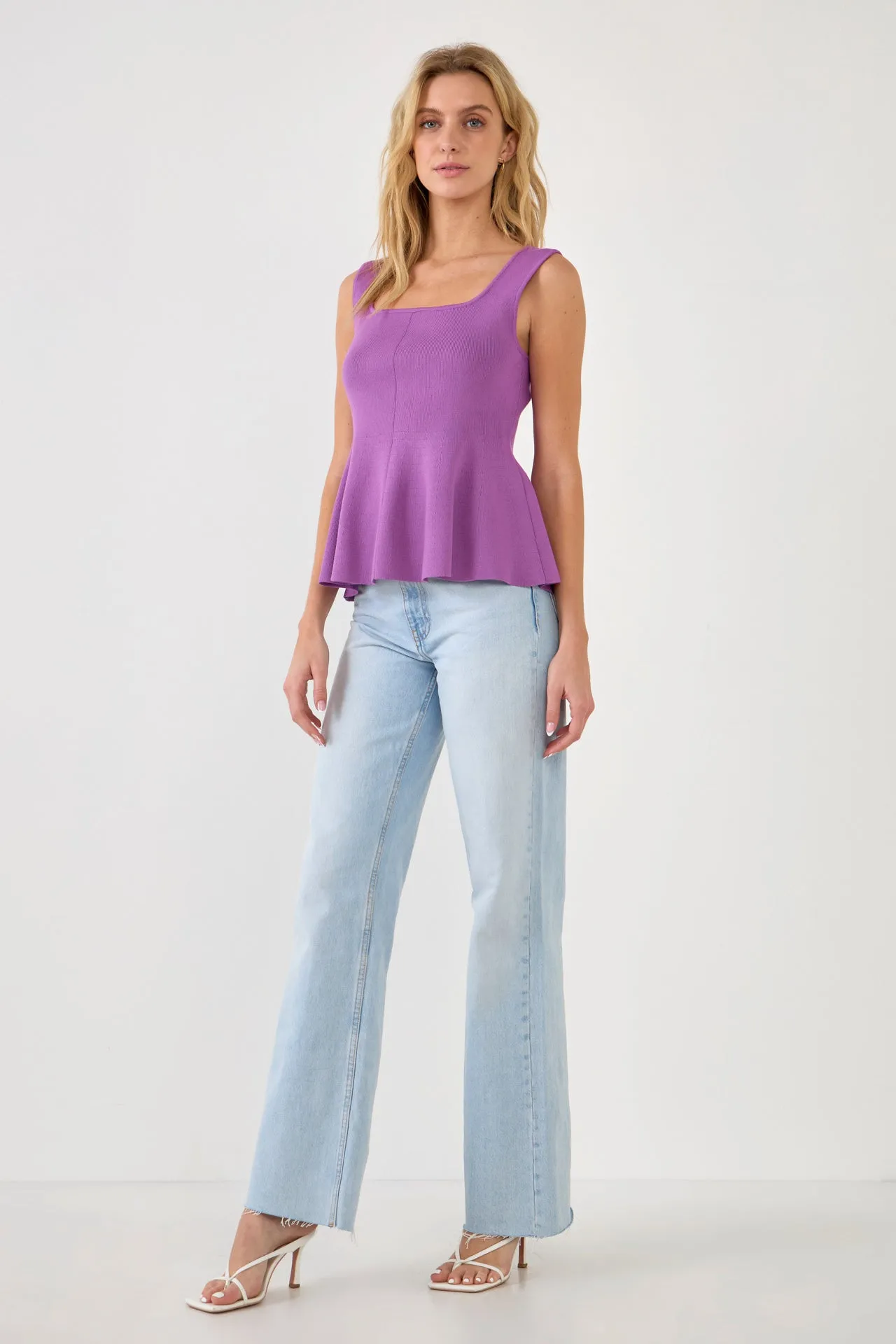 Flare Detail Knit Tank Top sold by Endless Rose product image thumbnail 3