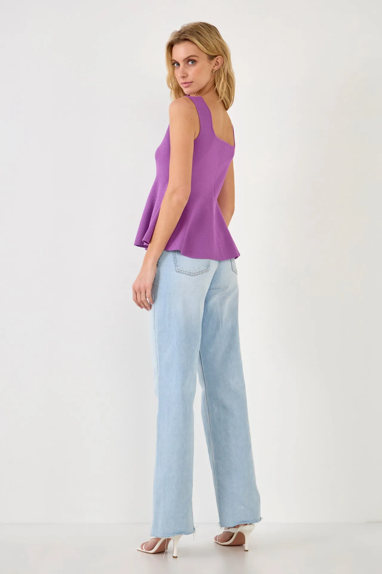 Flare Detail Knit Tank Top sold by Endless Rose product image thumbnail 4