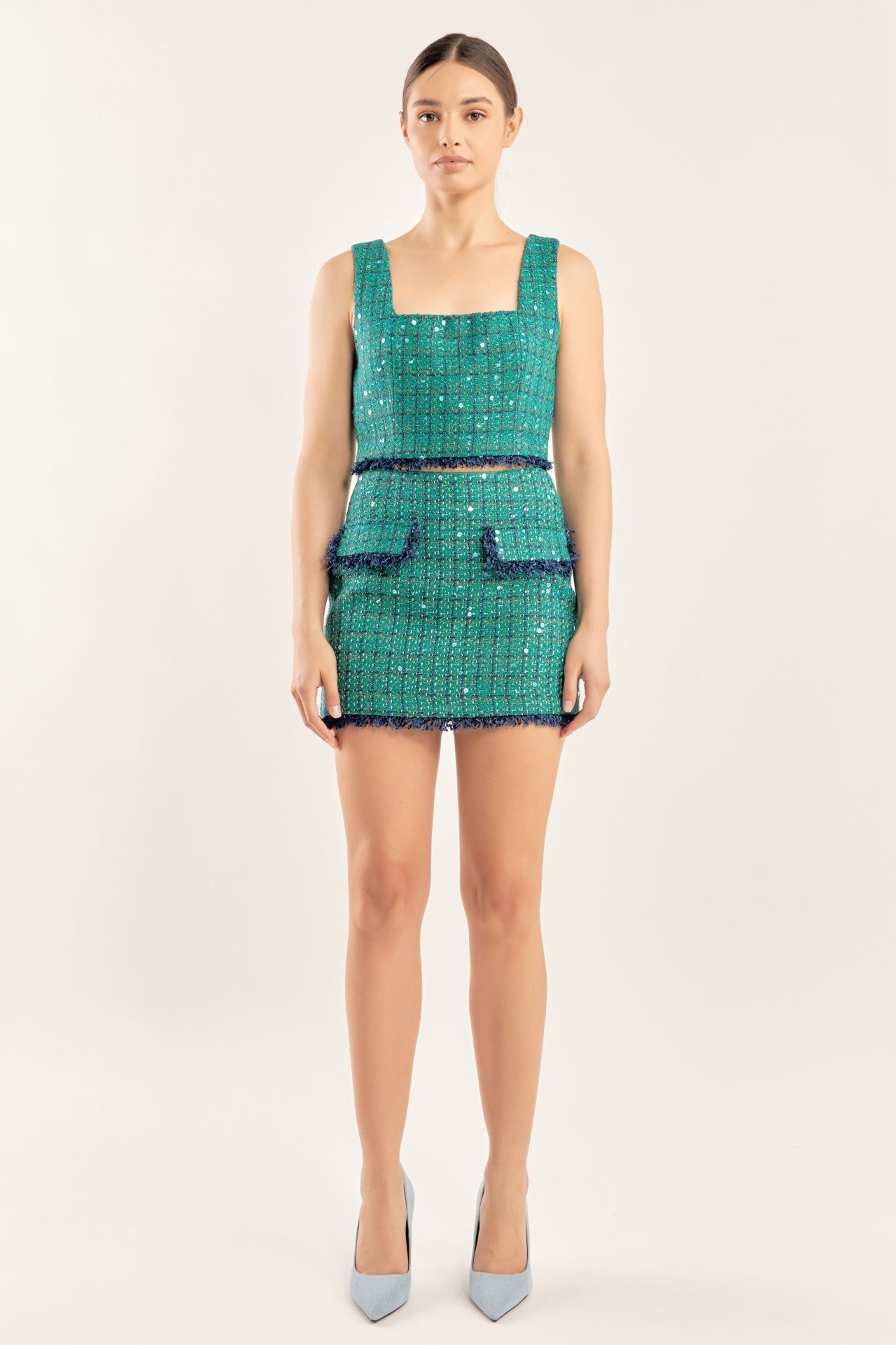 Premium Cropped Tweed Tank Top sold by Endless Rose