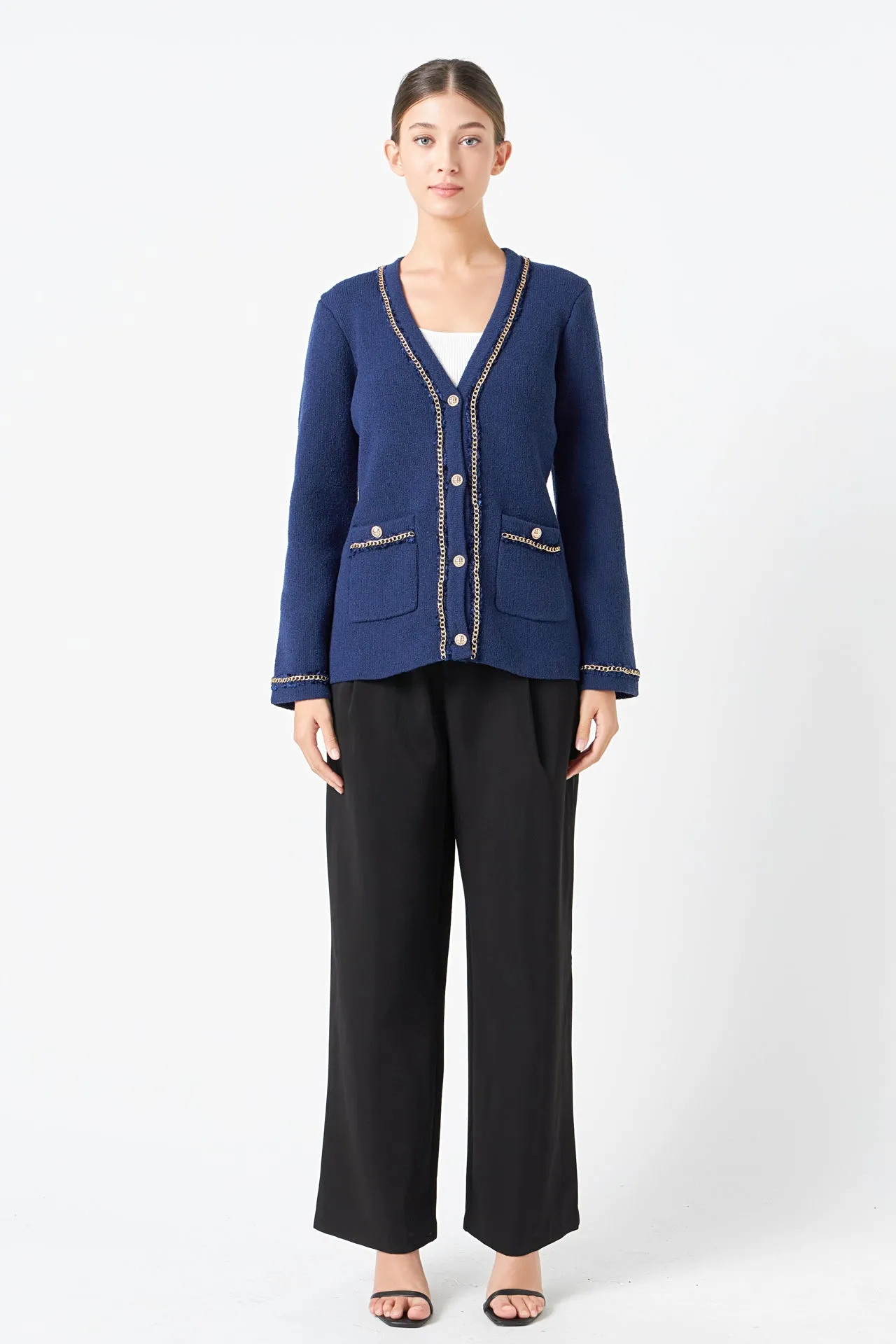 Chain Trim Cardigan - Final Sale sold by Endless Rose