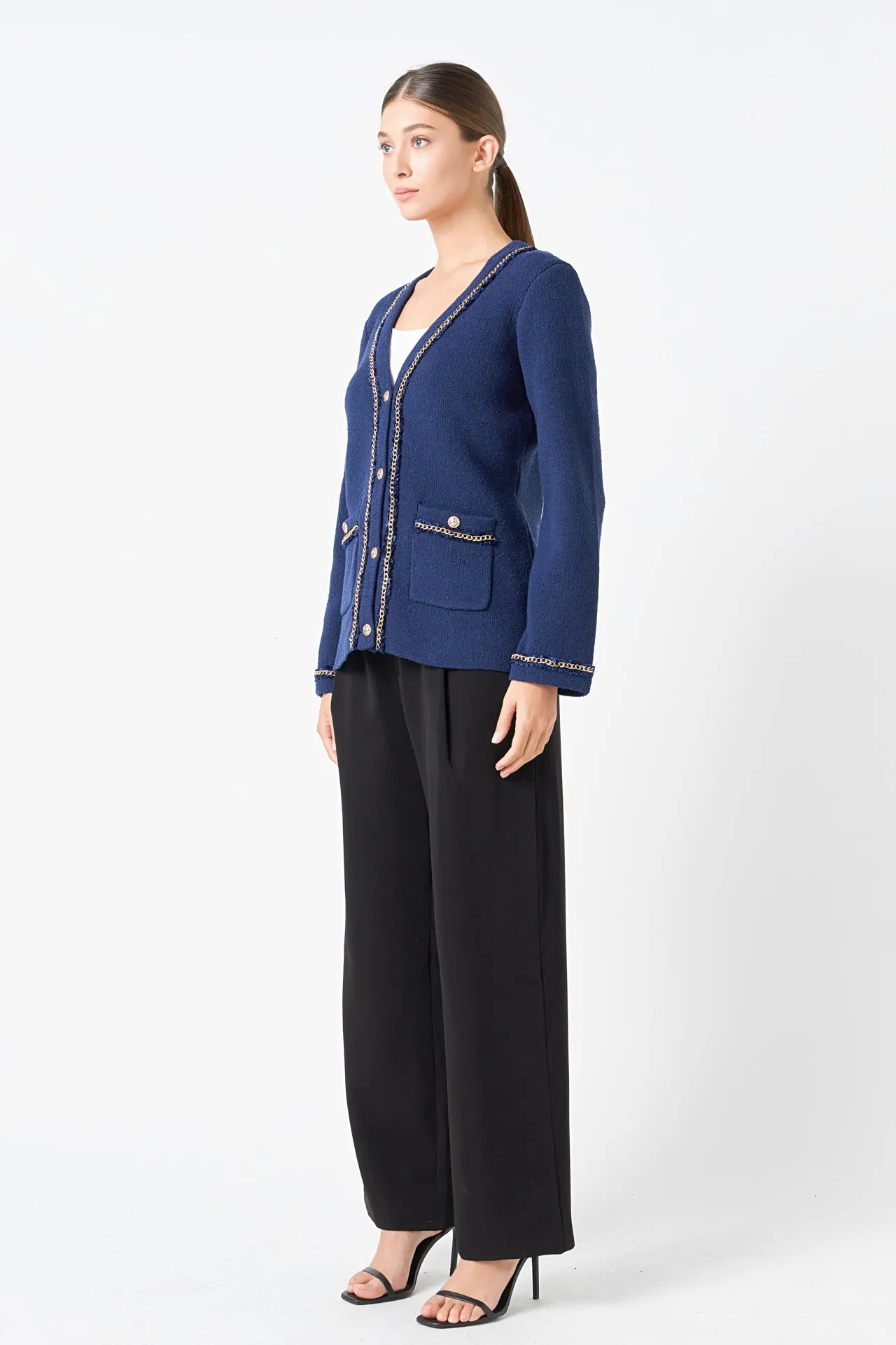 Chain Trim Cardigan - Final Sale sold by Endless Rose product image thumbnail 3