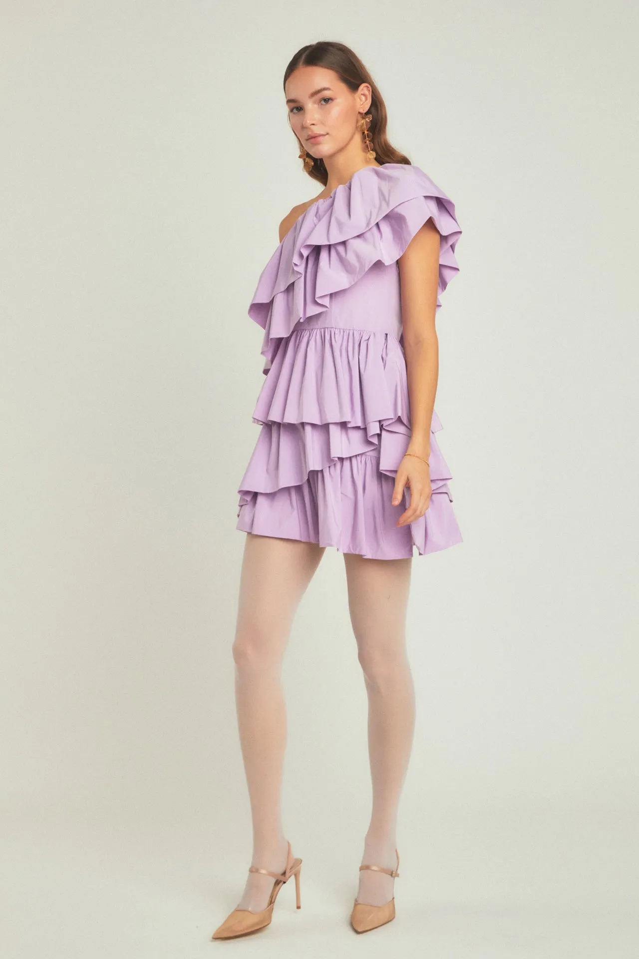 One-Shoulder Ruffled Mini Dress - Final Sale sold by Endless Rose product image thumbnail 3