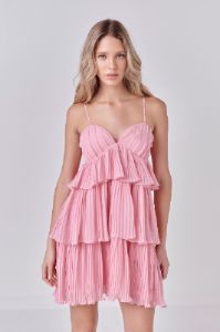 Chiffon Pleated Corset Mini Dress sold by Endless Rose