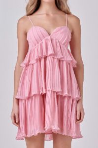 Chiffon Pleated Corset Mini Dress sold by Endless Rose