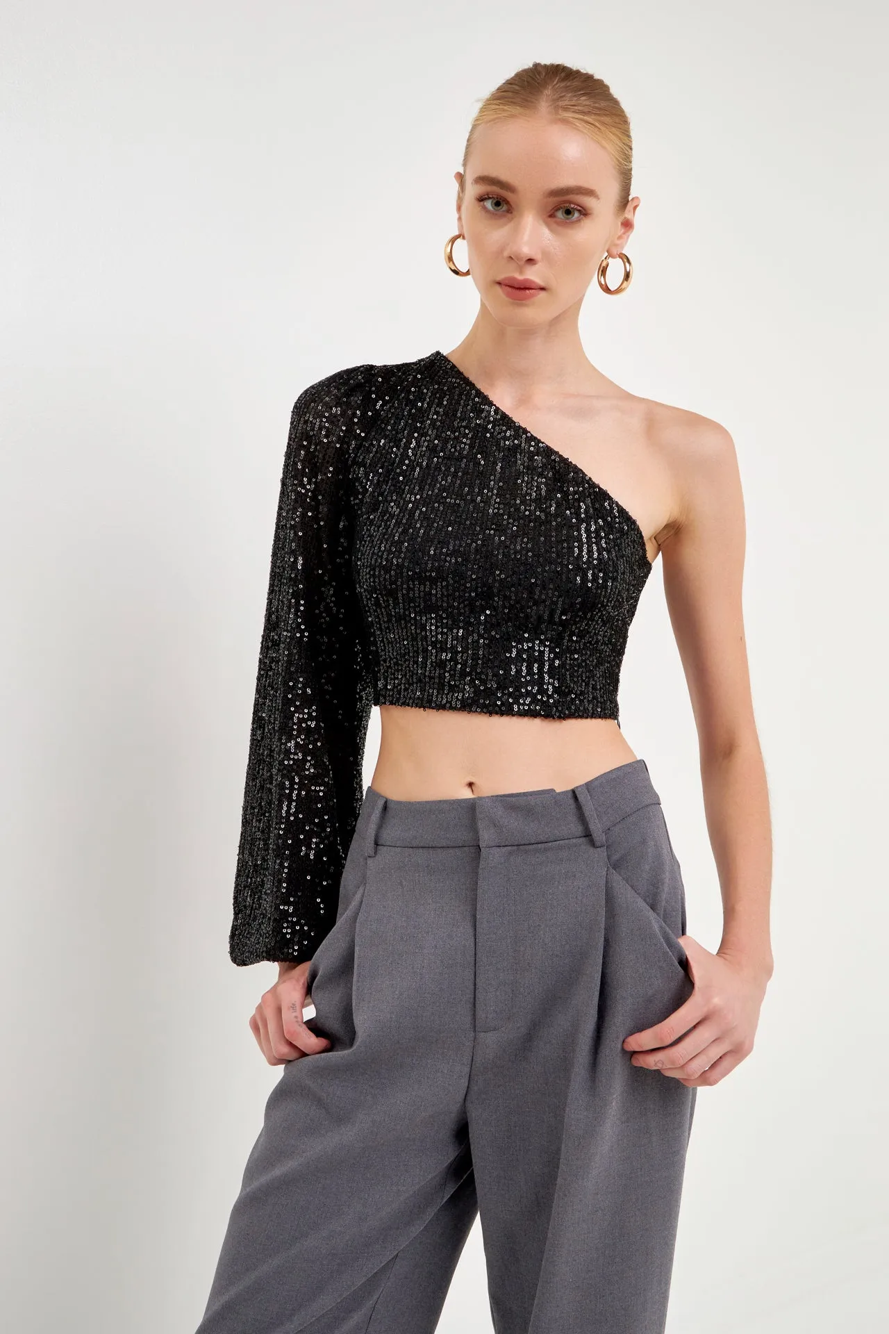 One Sleeve Sequin Top sold by Endless Rose product image thumbnail 5