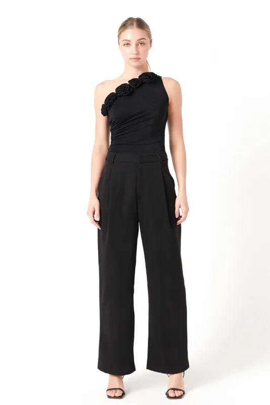 Rosette One Shoulder Bodysuit sold by Endless Rose