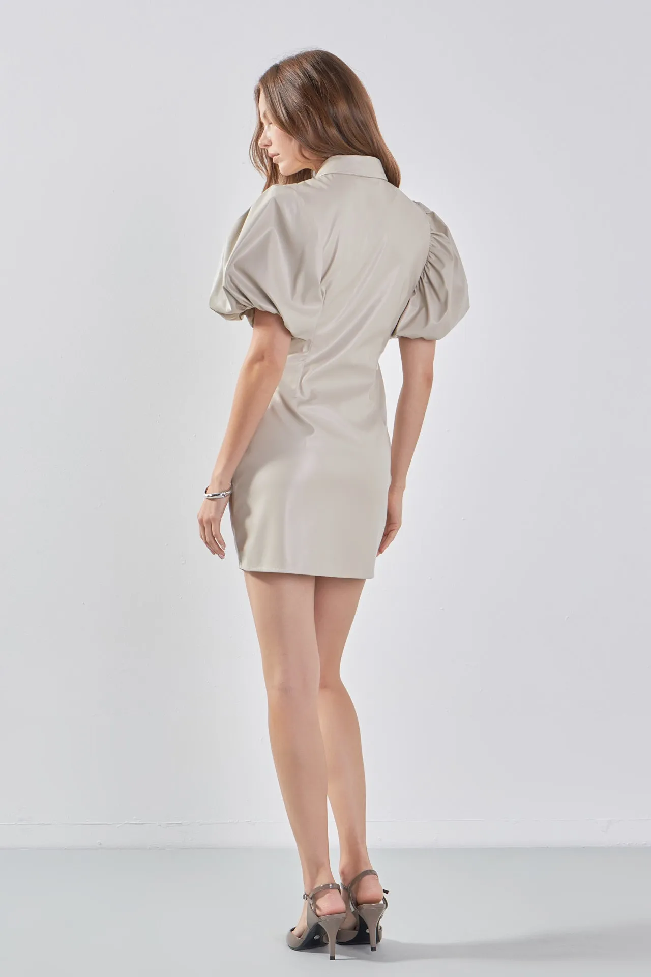 Short-Sleeve Faux Leather Mini Dress sold by Endless Rose product image thumbnail 5