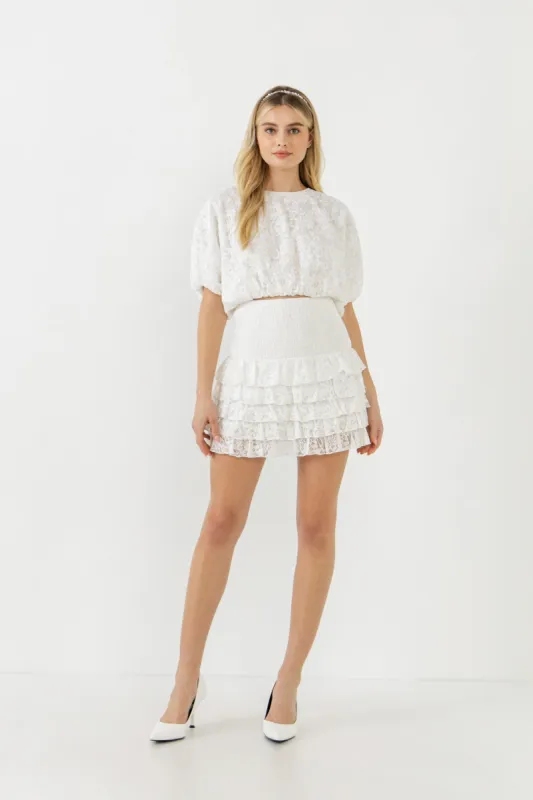 Laced Bubble Cropped Blouse made by Endless Rose