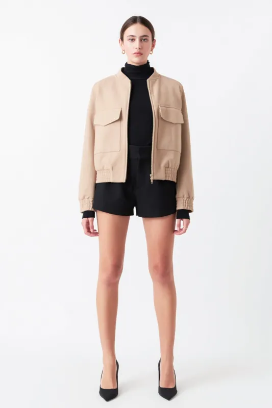 Wool Bomber Pocket Jacket sold by Endless Rose