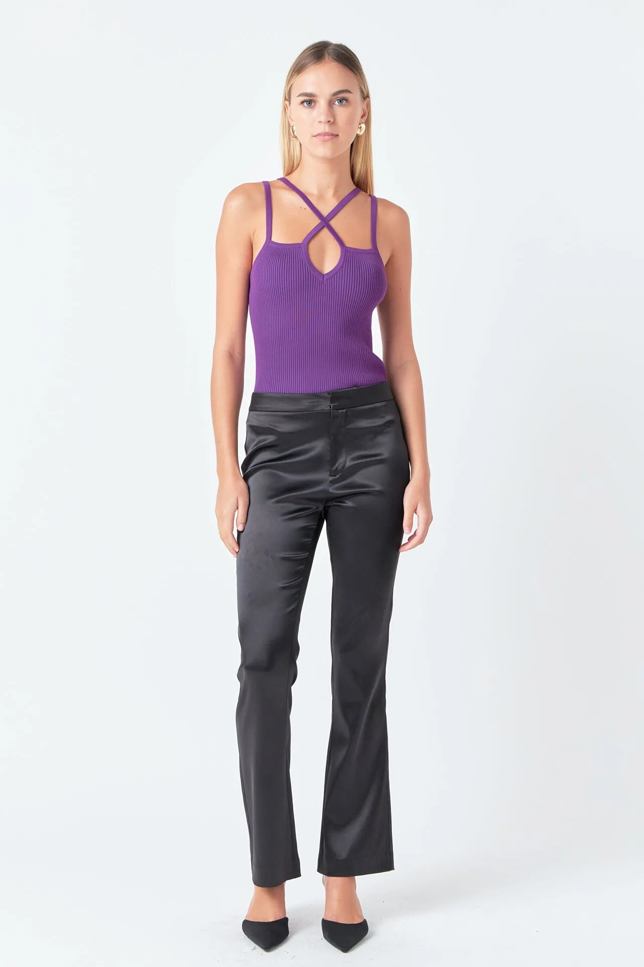 Strap Detail Fitted Knit Top sold by Endless Rose