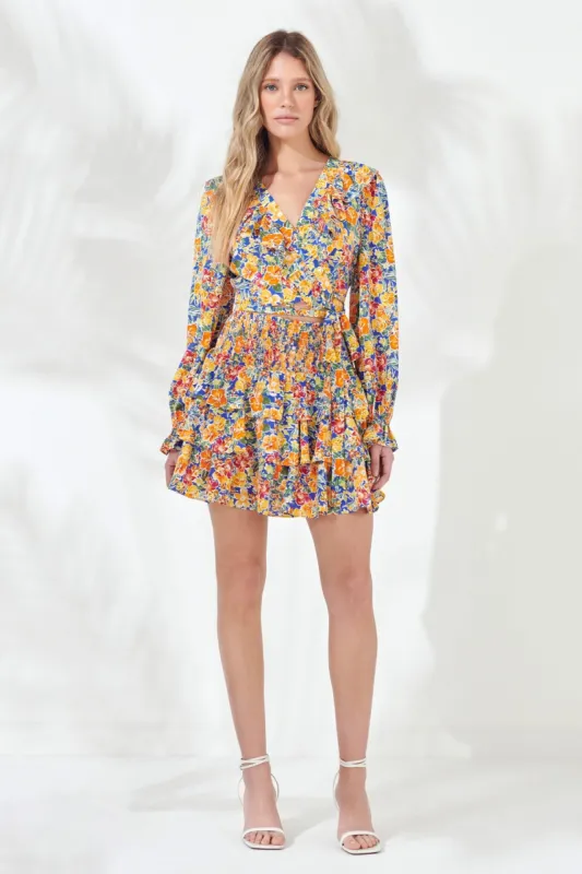 Floral Smocked Tiered Mini Skirt sold by Endless Rose