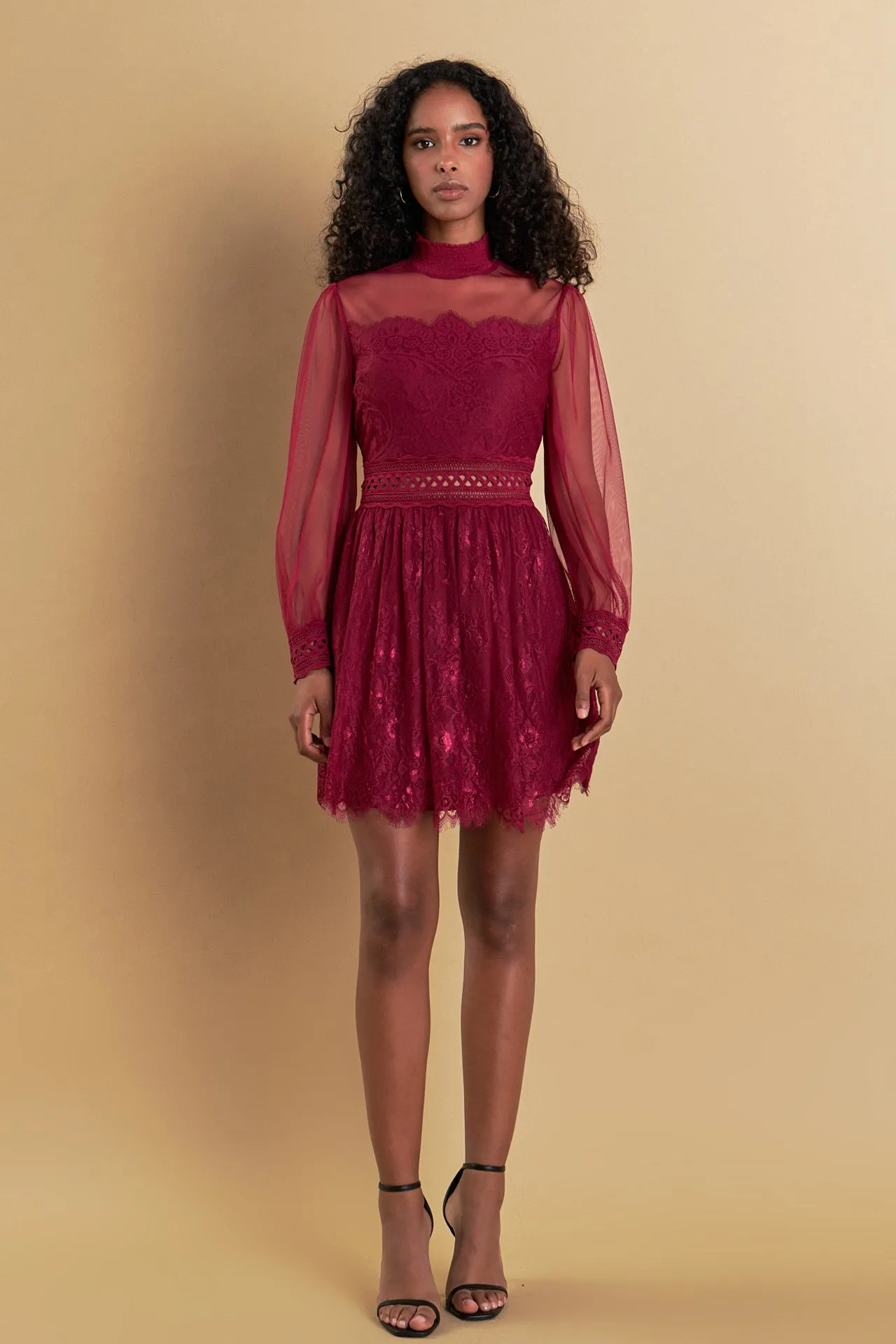 Long Sleeve Lace Mini Dress sold by Endless Rose product image thumbnail 3