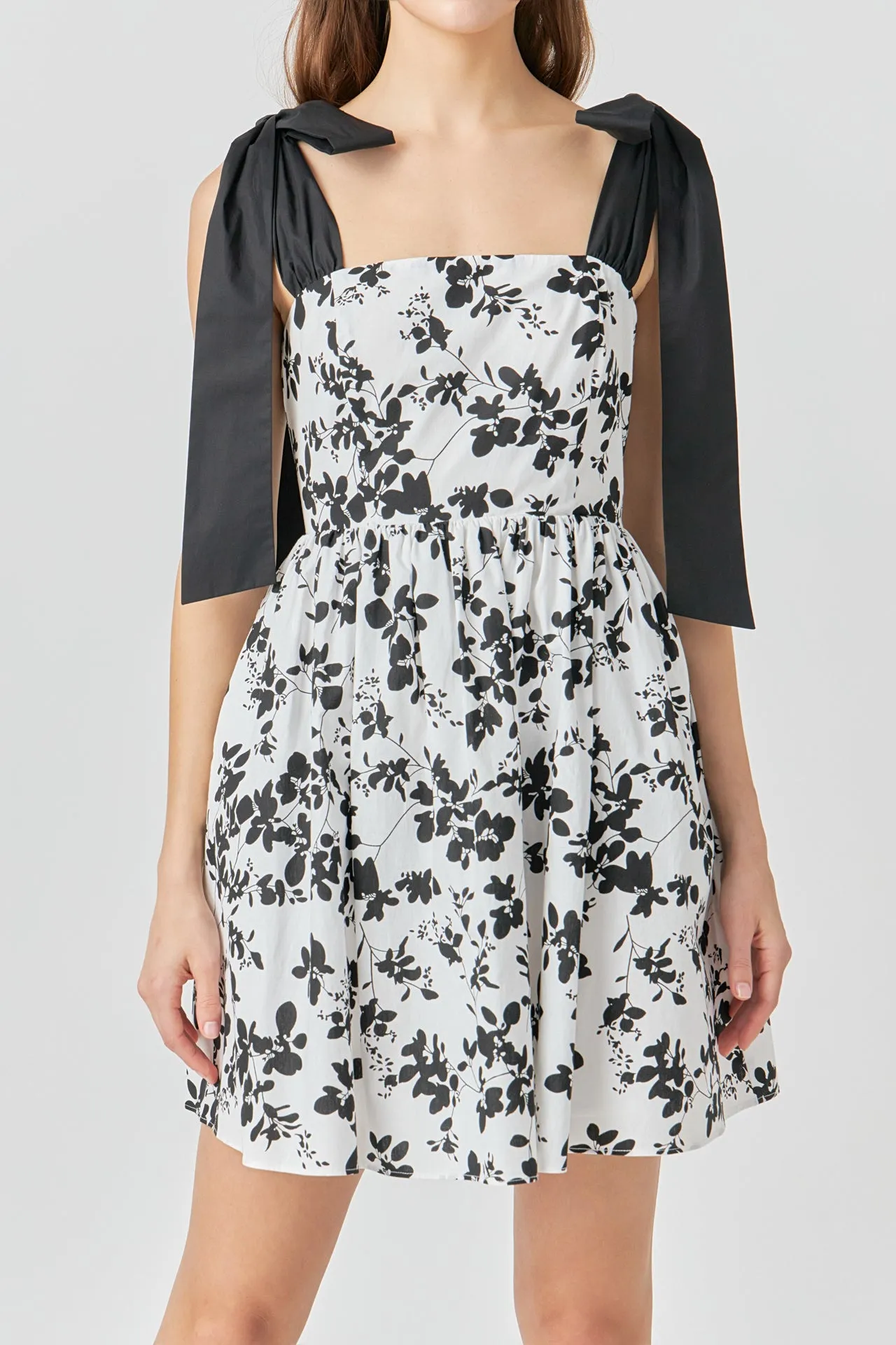 Contrast Bow Strap Printed Mini Dress sold by Endless Rose product image thumbnail 2