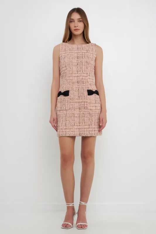 Premium Sleeveless Tweed Mini Dress sold by Endless Rose