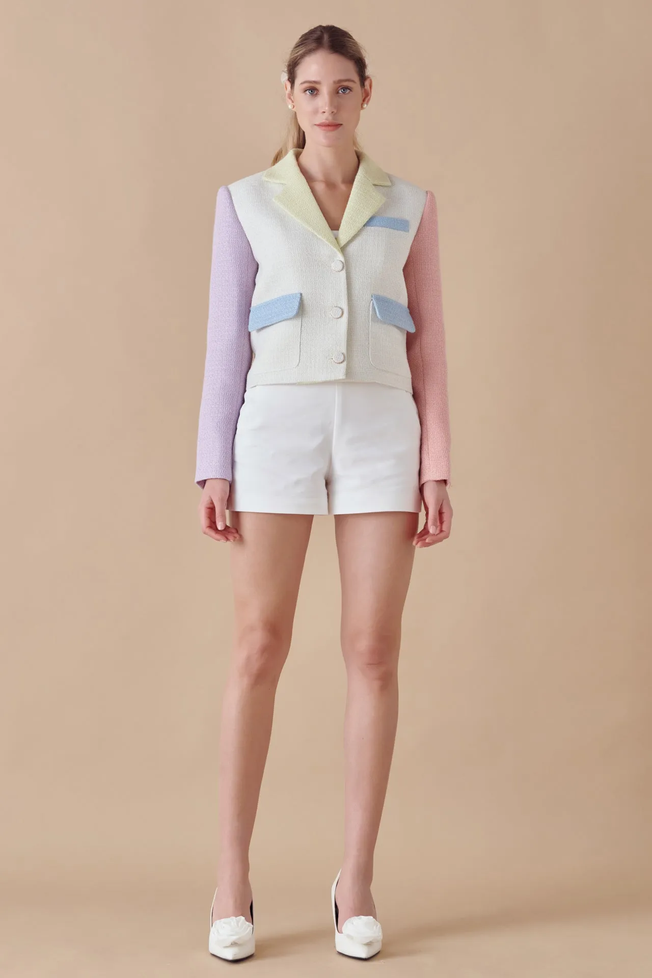 Cropped Color Block Blazer sold by Endless Rose