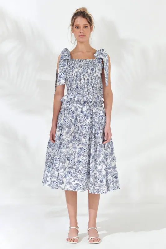 Print Smocked Bow Tie Top sold by Endless Rose