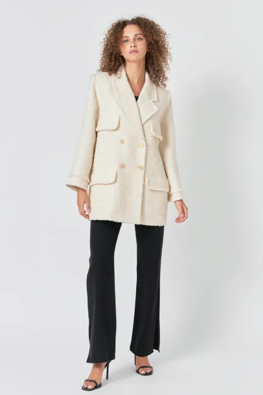 Tweed Fringe Double Breast Coat made by Endless Rose