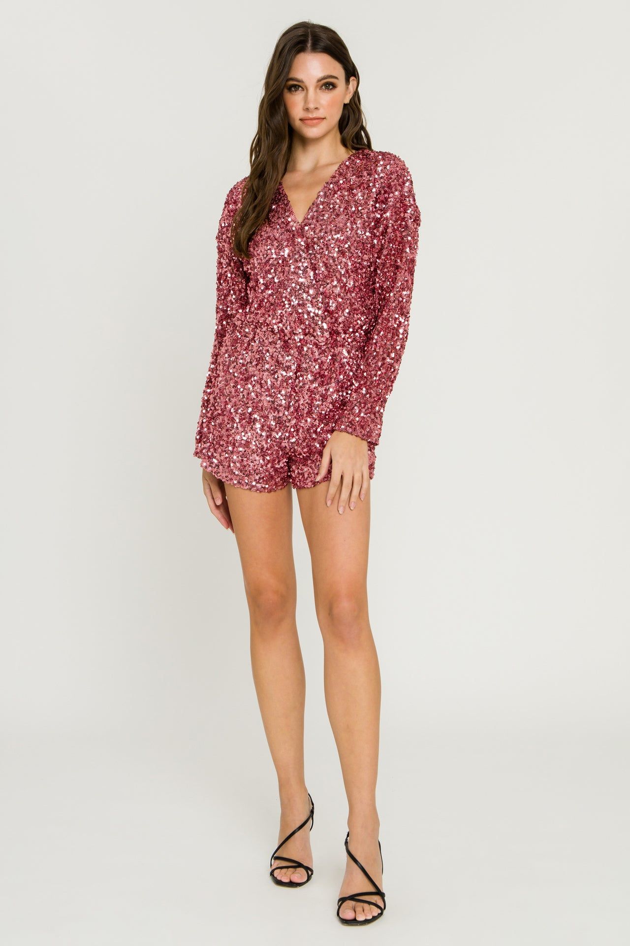 Sequin Wrap Romper sold by Endless Rose