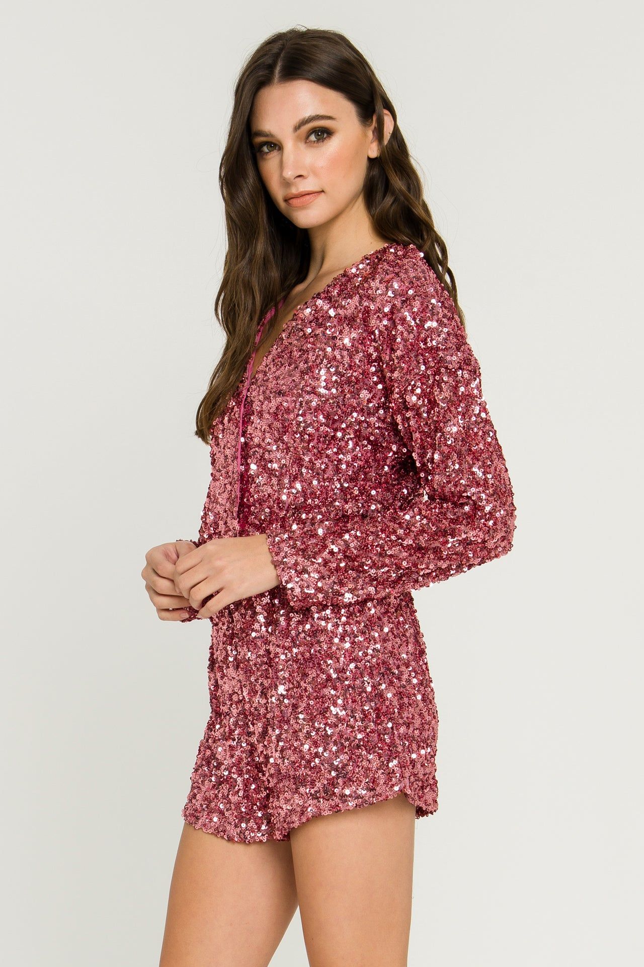 Sequin Wrap Romper sold by Endless Rose product image thumbnail 3