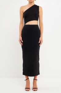 One Shoulder Cutout Maxi Dress sold by Endless Rose