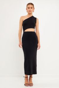 One Shoulder Cutout Maxi Dress sold by Endless Rose