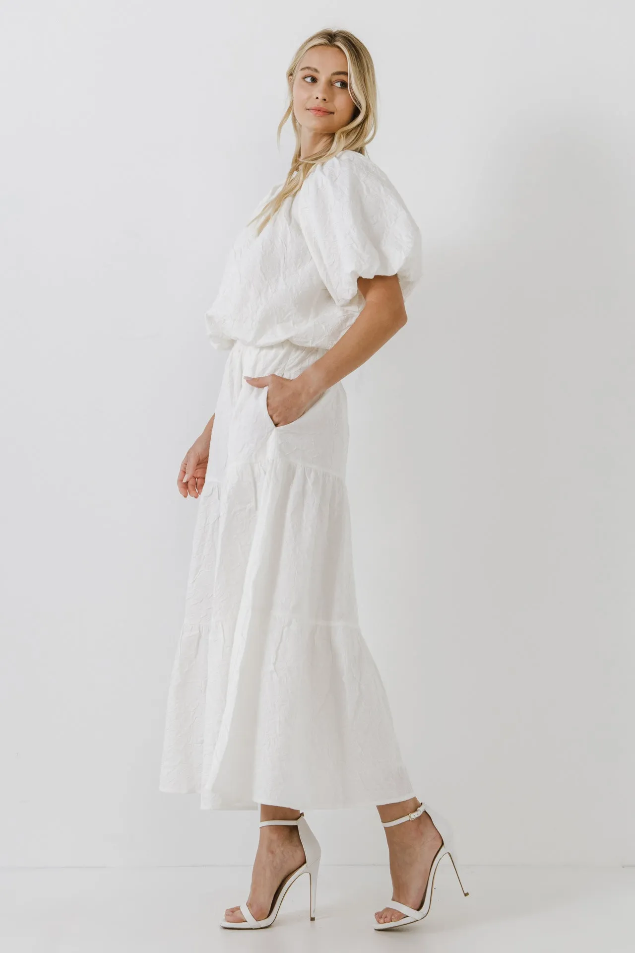 Floral Textured Maxi Skirt sold by Endless Rose product image thumbnail 3