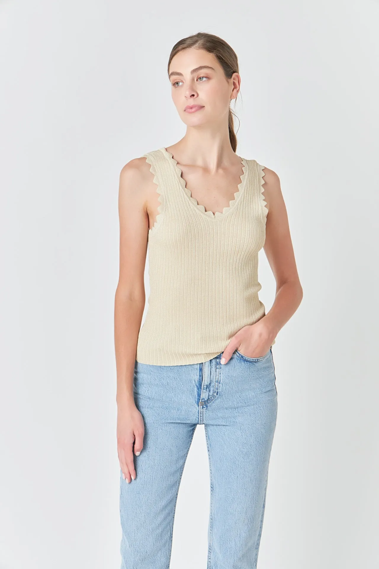 Scallop Detail Sleeveless Top sold by Endless Rose product image thumbnail 5