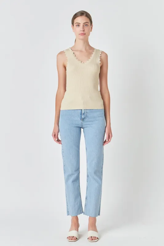 Scallop Detail Sleeveless Top sold by Endless Rose