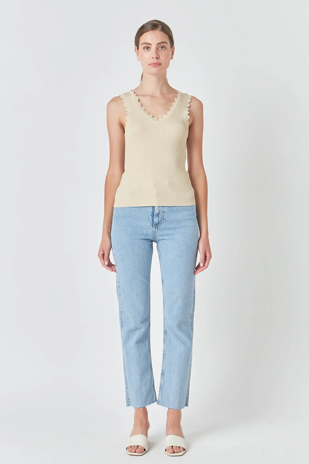 Scallop Detail Sleeveless Top sold by Endless Rose