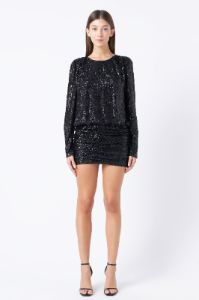 Ruched Sequin Mini Dress sold by Endless Rose